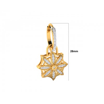 Reha Diamond floral earrings on diamond hoops